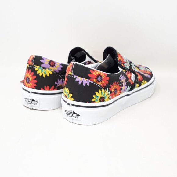 Vans Classic Slip On Peace Floral Black Low Authentic Shoe Sneaker Womens Size - Picture 5 of 11